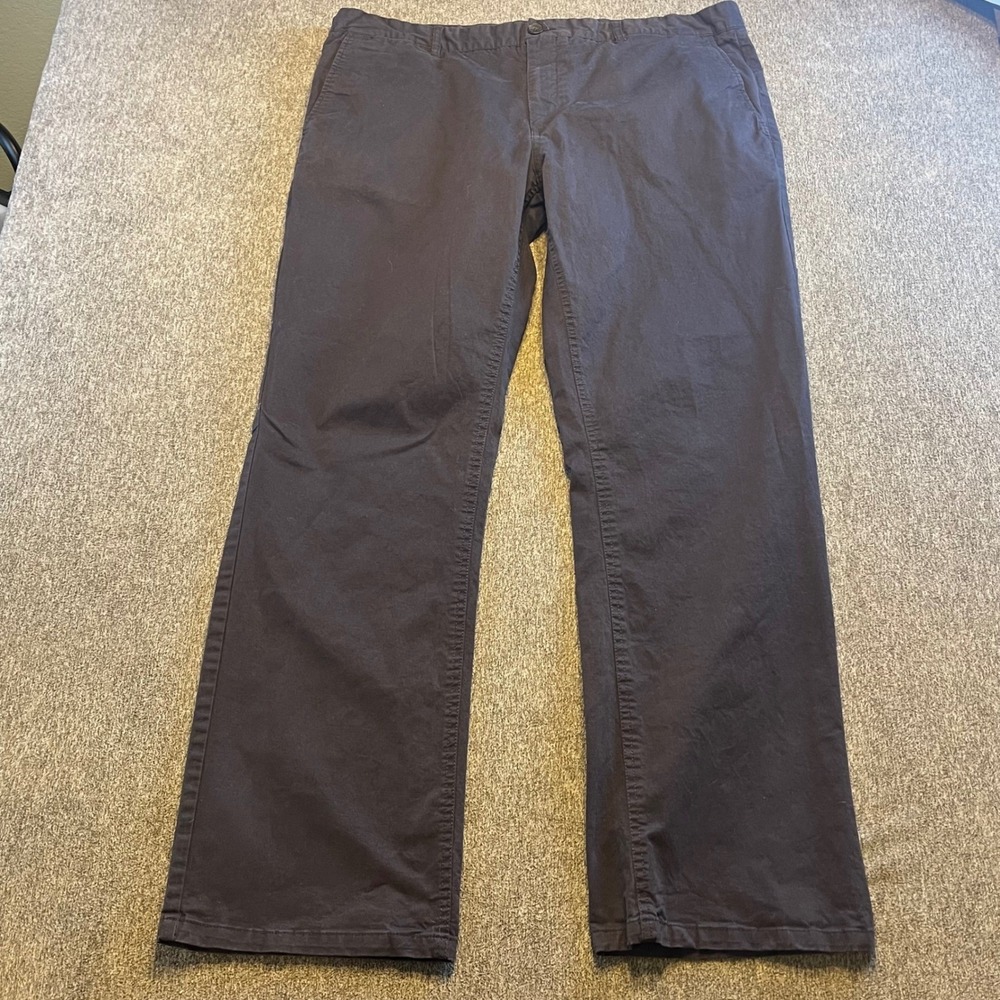 7 Diamonds Mens Slim Fit Pants 38/30 Brown Casual Chinos Trousers